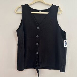 NWT Old Navy Black Button Down Tank